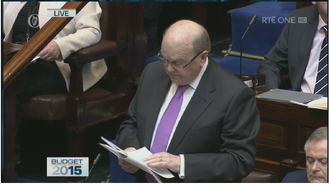 Michael Noonan announces Budget 2015.